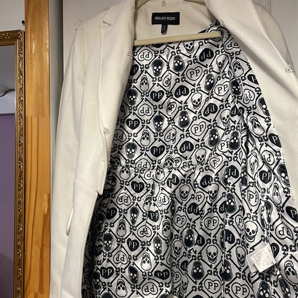 $3900 Philipp Plein Black Skull lining Fitted Single Button tail Coat size Small - Picture 7 of 8